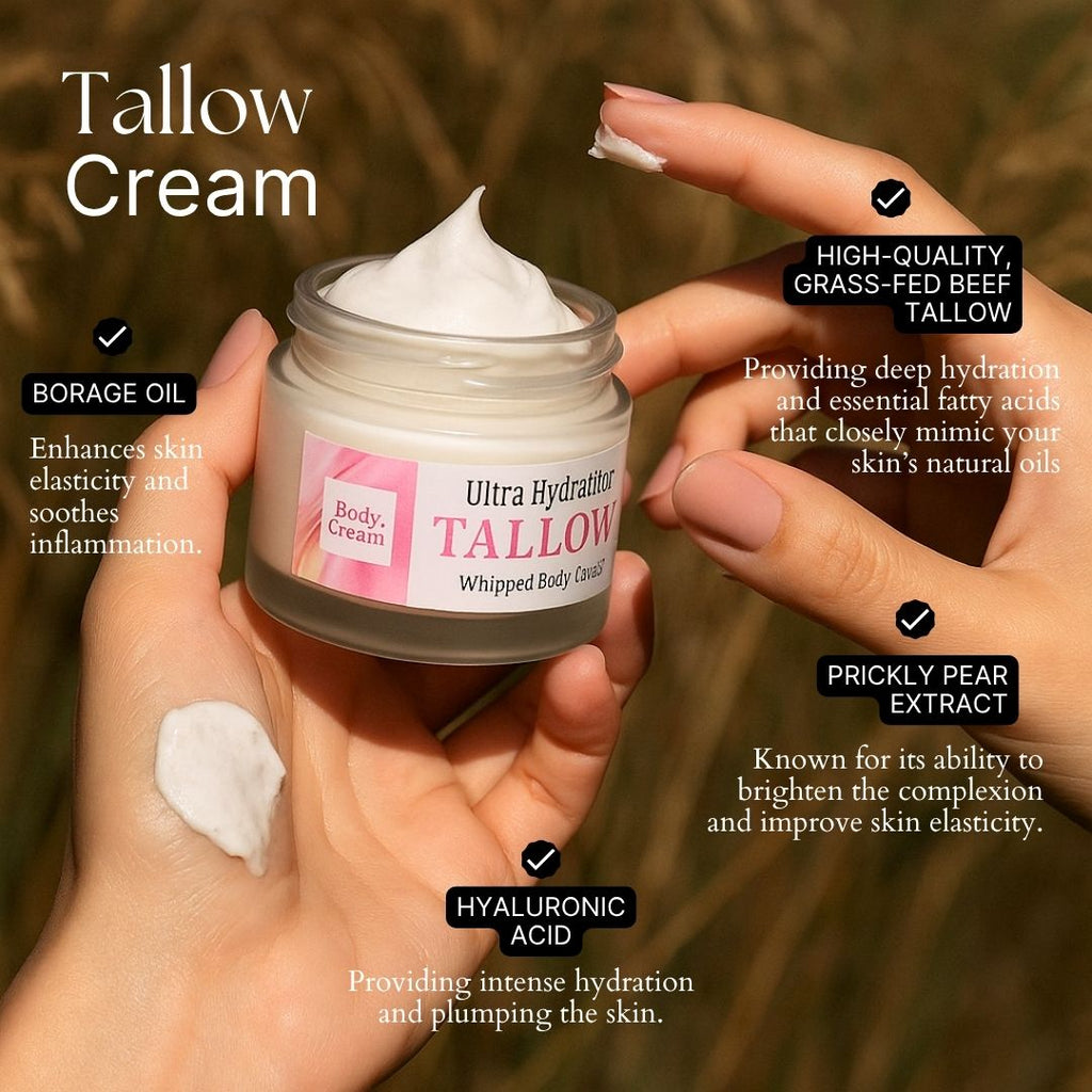 Ultra Hydrating Grass-Fed Tallow Whipped Body Cream